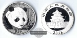 China,  10 Yuan  2018  Panda  FM-Frankfurt  Feinsilber: 30g