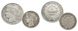 Frankreich; 2 Kleinmünzen 1887/1894