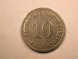 E20  KR 10 Pfennig  1892 E in s-ss, geputzt  Originalbilder