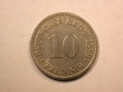 E20  KR  10 Pfennig  1889 J in s-ss  Originalbilder