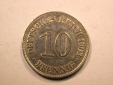 E20  KR  10 Pfennig  1903 E in ss+, geputzt   Originalbilder