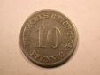 E20  KR  10 Pfennig  1874 H in schön,  geputzt  Originalbilder