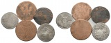 Altdeutschland; 5 Kleinmünzen, geringe Erhaltung