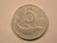 E21  Italien  5 Lire 1955 in ss   Originalbilder