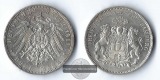 Hamburg, Kaiserreich  3 Mark 1911 J  Freie und Hansestadt Hamb...