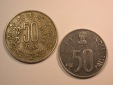 E22  Indien  2 x 50 Paise  1984 + 2001   Originalbilder