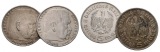 Linnartz III. Reich Lot 5 Reichsmark 1936 A u. 1936 F, f. vz