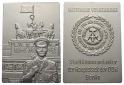 DDR, Plakette o.J.; mattversilbert, 92,92 g, 69,4 x 49,2 m
