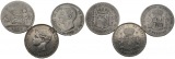Insg. 67,5 g Feinsilber. Alfonso XII. + XIII.