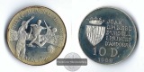 Andorra,  10 Dinar 1989  World Cup, 1990   FM-Frankfurt  Feins...