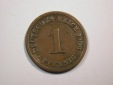 E23  KR  1 Pfennig 1906 J in f.ss   Originalbilder