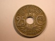 E25 Frankreich  25 Centimes 1922 in ss/ss+   Originalbilder