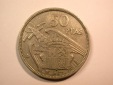 E25  Spanien  50 Ptas 1957 (1958) in ss/ss+ Originalbilder