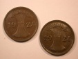 E04  Weimar  2 x 2 Pfennig 1924 G und J  besser Originalbilder