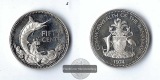 Bahamas,  50 Cents  1974 Silver Proof Issue FM-Frankfurt  Fein...
