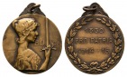 Linnartz JUGENDSTIL, Belgien, Tragb. Bronze- Ehrenmed 1914/15,...
