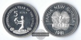 Papua-Neuguinea, 5 Kina  1981 Jahr des Kindes FM-Frankfurt  Fe...