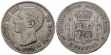 22,5 g Feinsilber. Alfonso XII. (1874-1885)