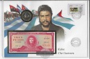 Numisnotenbrief -- Kuba - Che Guevara mit Banknote 3 Pesos und...