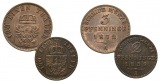 Altdeutschland; 2 Kleinmünzen 1872/1859