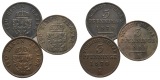 Altdeutschland; 3 Kleinmünzen 1870/1860/1870