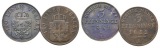 Brandenburg-Preußen, 2 x 3 Pfennige  1851/52 A