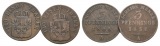 Brandenburg-Preußen, 2 x 3 Pfennige  1855/56 A