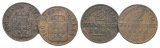 Brandenburg-Preußen, 2 x 2 Pfennige  1855/56 A
