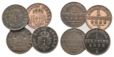 Brandenburg-Preußen, 4 x 1 Pfennig  1850/51/53/52 A