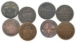 Brandenburg-Preußen, 4 x 1 Pfennig  1842/46/47/48 A