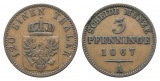 Brandenburg-Preußen, 3 Pfennige  1867 A