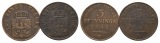 Brandenburg-Preußen, 2 x 3 Pfennige 1848/47 D