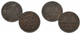 Brandenburg-Preußen, 2 x 2 Pfennige 1858/60 A