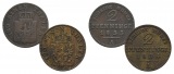 Brandenburg-Preußen, 2 x 2 Pfennige 1853/54 A