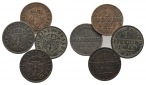Brandenburg-Preußen, 4 x 1 Pfennige 1860/59/56/59