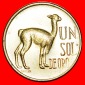 · VICUNJA (1966-1975): PERU ★ 1 SOL DE ORO 1975 VZGL STEMPE...