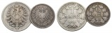 Deutsches Reich; 2 Kleinmünzen 1875/1905