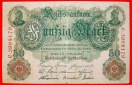 • REICHSBANKNOTE: DEUTSCHLAND ★ 50 MARK 1910! OHNE VORBEHALT!