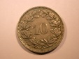 E26  Schweiz 10 Rappen 1948 in ss  Originalbilder