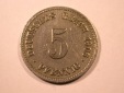 E26  KR  5 Pfennig 1906 J in ss, geputzt, Rdf.   Originalbilder