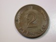 E27 BRD  2 Pfennig 1965 F in vz   Originalbilder