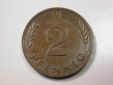 E27 BRD  2 Pfennig 1963 J in vz   Originalbilder