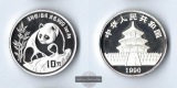 China,  10 Yuan  1990  Panda   FM-Frankfurt  Feinsilber: 31,1g