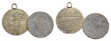 Altdeutschland,2 Kleinmünzen 1875/48, 1 gehenkelt