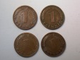 Hot-Lot BRD  1 Pfennig 1950 2 x F und 2 x G in ss   Orginalbilder