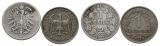 Deutsches Kaiserreich/Drittes Reich; 2 x 1 Mark, 1875/1934