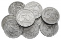 Weimarer Republik; 9 Stück 50 Pfennig 1921, Aluminium
