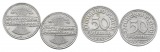 Weimarer Republik; 2 Stück 50 Pfennig 1919, Aluminium