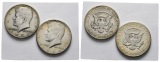 USA; 2 Stück Half Dollar, 1964