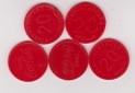 5 * Pfandmarken Essen Coca Cola Flaschenpfand 20 Pfennig digit...